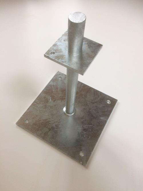 Galvanised post shoe- to be built in to brick course-Post sizes 100/125mm x 100/125mm- GSF-PIN-6