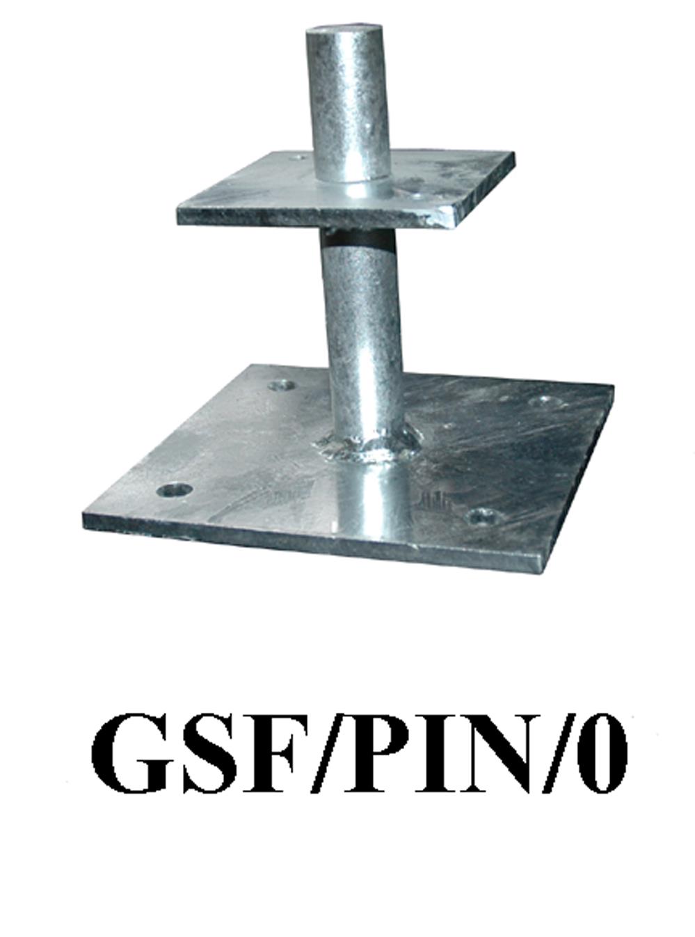 Galvanised Steel Flanged Pin 150mm high receives post size 100mm x 100mm or 125mm x 125mm GSF-PIN0