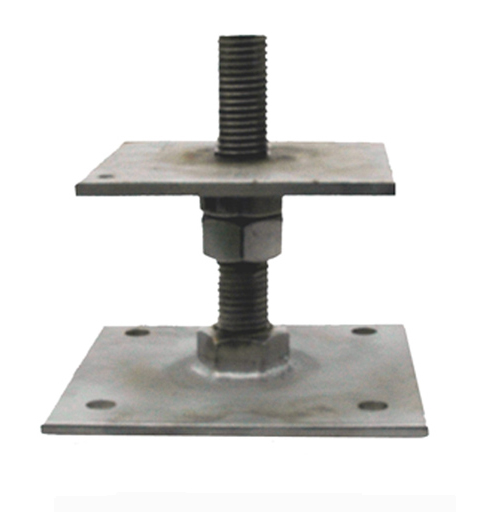 Stainless Steel Adjustable post base, 150mm high, plate size 123mm x 123mm SSB1P2