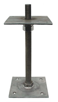 Stainless Steel Adjustable post base, 330mm high, plate size 150mm x 150mm SSB3P3